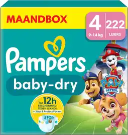 Amazon Pampers Baby-Dry Paw Patrol-editie Maat 4, 222 Luiers, 9kg-14kg aanbieding