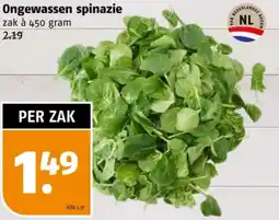 Poiesz Ongewassen spinazie aanbieding