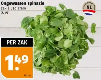 Poiesz Ongewassen spinazie aanbieding