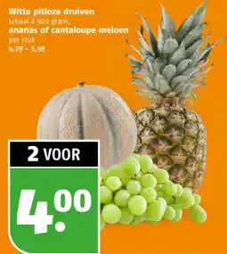 Poiesz Witte pitloze druiven ananas of cantaloupe meloen aanbieding