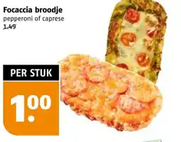 Poiesz Focaccia broodje pepperoni of caprese aanbieding