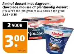 Poiesz Almhof dessert met slagroom, chocolade mousse of plantaardig dessert aanbieding
