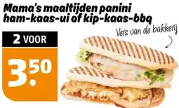 Poiesz Mama's maaltijden panini ham kaas ui of kip kaas bbq aanbieding