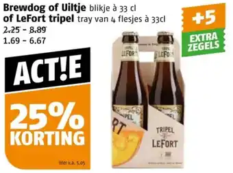 Poiesz Brewdog of Uiltje of LeFort tripel aanbieding