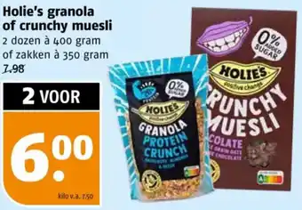 Poiesz Holie's granola of crunchy muesli aanbieding