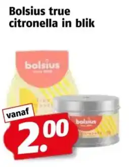 Poiesz Bolsius true citronella in blik aanbieding