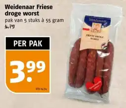 Poiesz Weidenaar Friese droge worst aanbieding