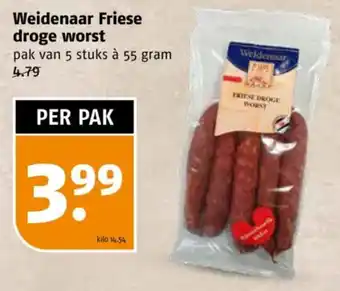 Poiesz Weidenaar Friese droge worst aanbieding