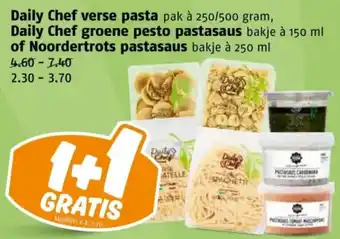 Poiesz Daily Chef verse pasta Daily Chef groene pesto pastasaus of Noordertrots pastasaus aanbieding