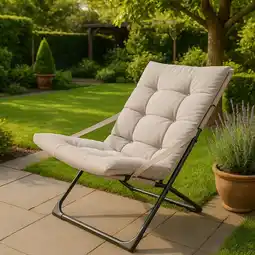 Action Loungestoel met kussen - taupe aanbieding