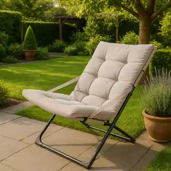Action Loungestoel met kussen - taupe aanbieding