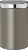 Amazon Brabantia Touch Bin Prullenbak, Kunststof Binnenemmer, Platinum, 40 Liter aanbieding