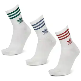 Foot Locker Adidas Mid Cut Crew 3 Pack Unisex Sokken - Wit - Maat: 43-45 - Foot Locker aanbieding