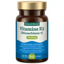 Holland & Barrett Holland & Barrett Vitamine K2 75mcg - 60 softgels aanbieding