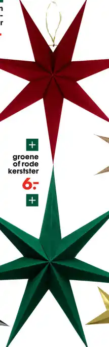 HEMA Groene of rode kerstster aanbieding