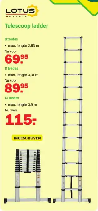 Van Cranenbroek Telescoop ladder 13 tredes aanbieding