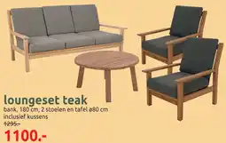 Deka Tuin Loungeset teak aanbieding