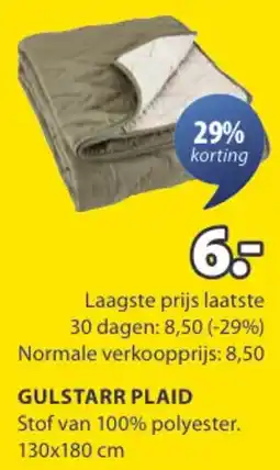 Jysk Gulstarr plaid aanbieding