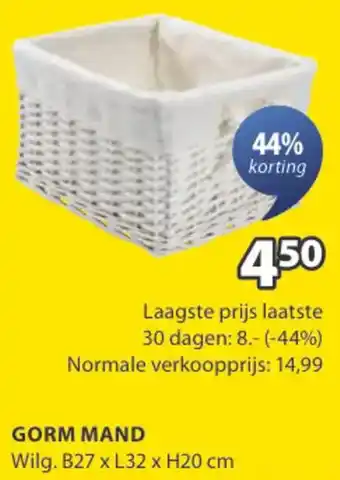 Jysk Gorm mand aanbieding