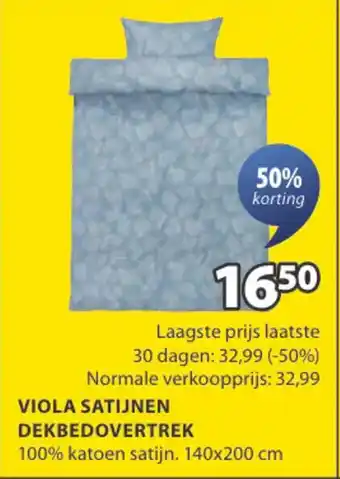 Jysk Viola satijnen dekbedovertrek aanbieding