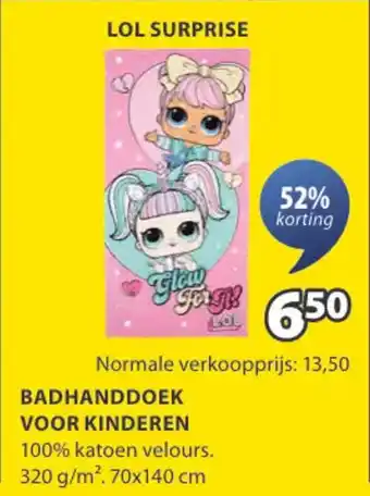 Jysk Badhanddoek voor kinderen aanbieding