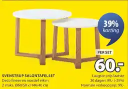 Jysk Svenstrup salontafelset aanbieding