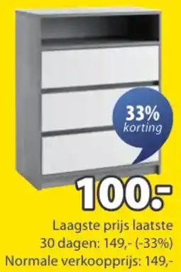 Jysk Billund ladekast 3 lades aanbieding