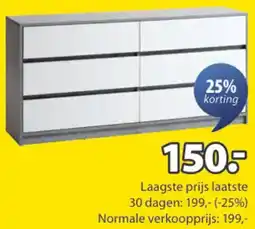 Jysk Billund ladekast 3+3 lades aanbieding