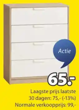 Jysk Jenslev ladekast 4 lades aanbieding