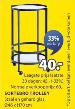 Jysk Sortebro trolley aanbieding