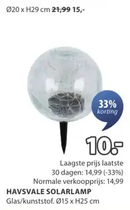Jysk Havsvale solarlamp aanbieding