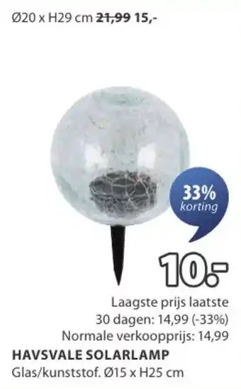 Jysk Havsvale solarlamp aanbieding