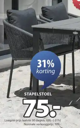 Jysk Brava stapelstoel aanbieding