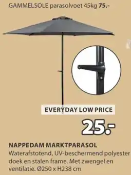 Jysk Nappedam marktparasol aanbieding