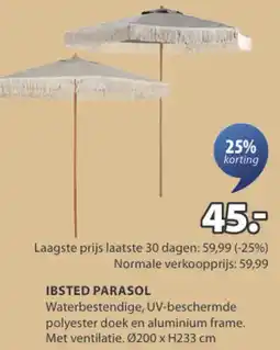 Jysk Ibsted parasol aanbieding
