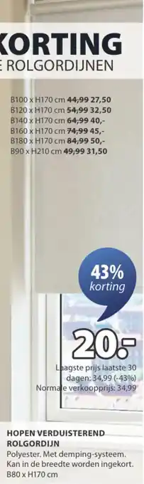 Jysk Hopen verduisterend rolgordijn aanbieding
