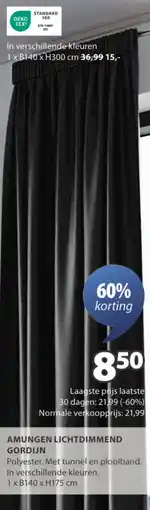 Jysk Amungen lichtdimmend gordijn aanbieding