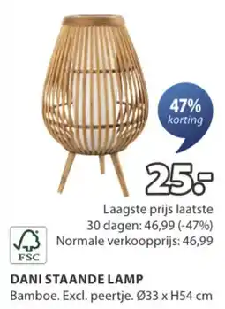 Jysk FSC Dani staande lamp aanbieding