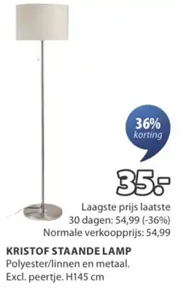 Jysk Kristof staande lamp aanbieding