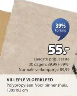 Jysk Villeple vloerkleed aanbieding