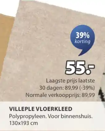 Jysk Villeple vloerkleed aanbieding
