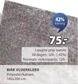Jysk Birk vloerkleed aanbieding