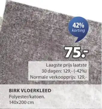 Jysk Birk vloerkleed aanbieding