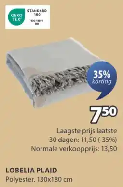 Jysk Lobelia plaid aanbieding