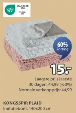 Jysk Kongsspir plaid aanbieding