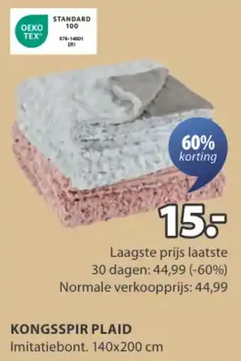 Jysk Kongsspir plaid aanbieding