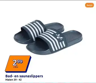 Action Bad en saunaslippers aanbieding