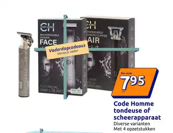 Action Code Homme tondeuse of scheerapparaat aanbieding
