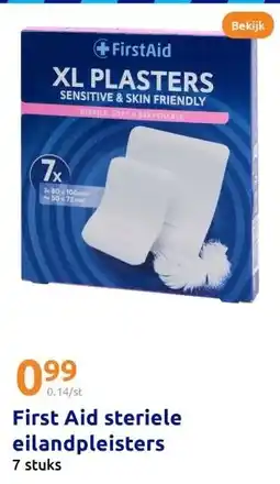 Action First Aid steriele eilandpleisters aanbieding