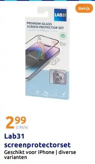 Action Lab31 screenprotectorset aanbieding